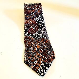Vintage Phineas Creed Silk Necktie, 1960s / 1970s Geometric Paisley Design Tie